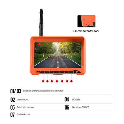720P H.264 HD RV Kit telecamera di backup wireless con monitor da 7 pollici Colore arancione