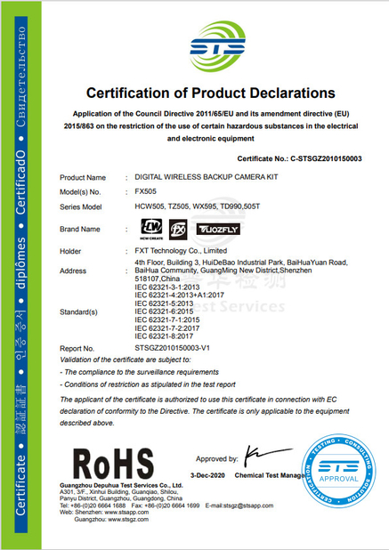 Porcellana Shenzhen FXT Technology Co.,Ltd. Certificazioni